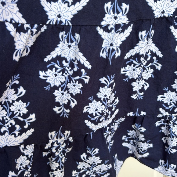 Floral cotton-blend poplin raglan tiered mini dress - Picture 5 of 5